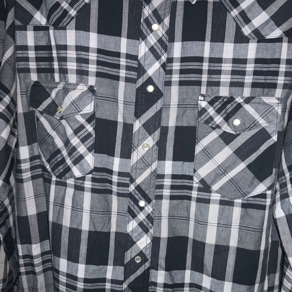 Wrangler Western Shirt plaid pearl snap front XLT long sleeve snap cuffs - Picture 3 of 9